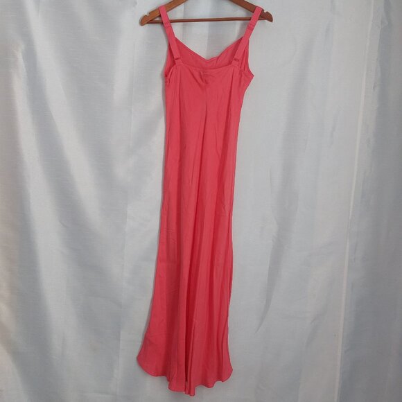 J Crew Midi Slip Dress Size 6 GWYNETH Coral Pink V Neck Sleeveless Feminine NEW - Picture 4 of 11